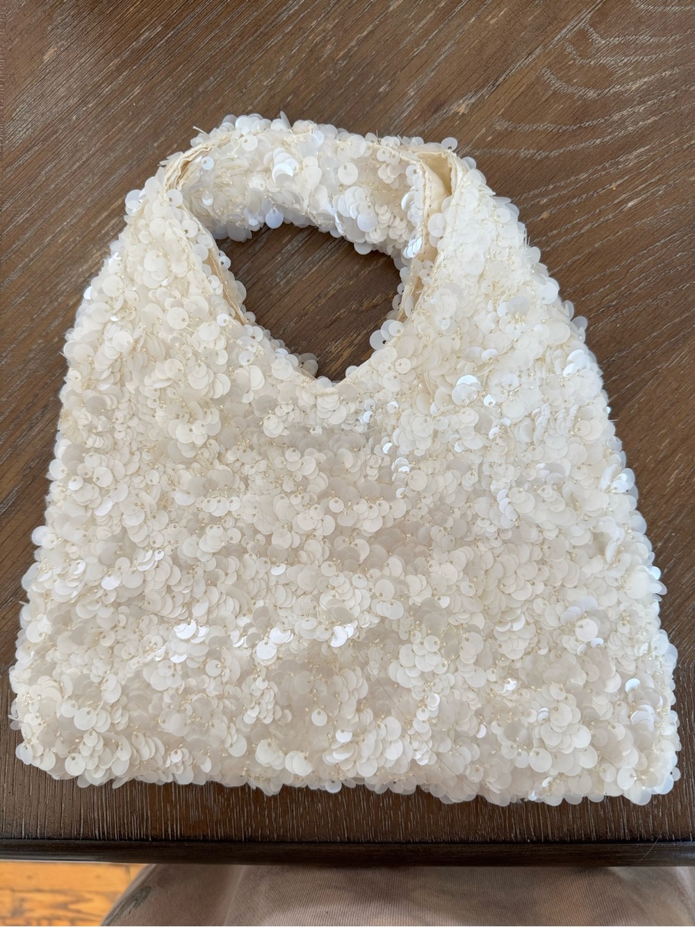 Petal & Pup Ivory Sequin Handheld Bag